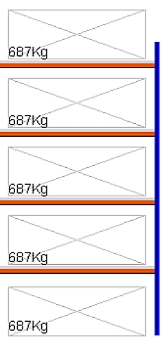 Bild von Weitspann-Anbauregal, 2500x1605x600 mm HxLxT, Metallauflagen