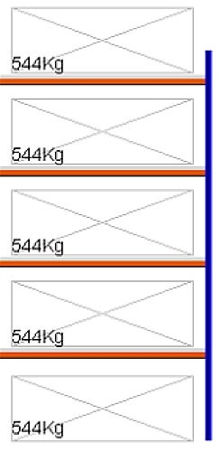 Bild von Weitspann-Anbauregal, 2500x1605x800 mm HxLxT, Metallauflagen