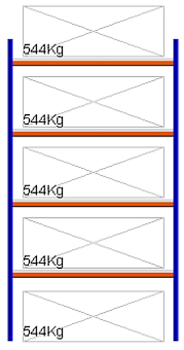 Bild von Weitspann-Grundregal, 2500x1605x800 mm HxLxT, Metallauflagen