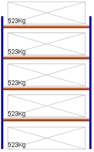 Bild von Weitspann-Grundregal, 2500x1960x1000 mm HxLxT, Metallauflagen