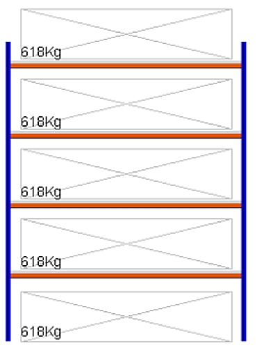 Bild von Weitspann-Grundregal, 2500x2315x1000 mm HxLxT, Metallauflagen