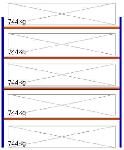 Bild von Weitspann-Grundregal, 3000x2675x600 mm HxLxT, Metallauflagen