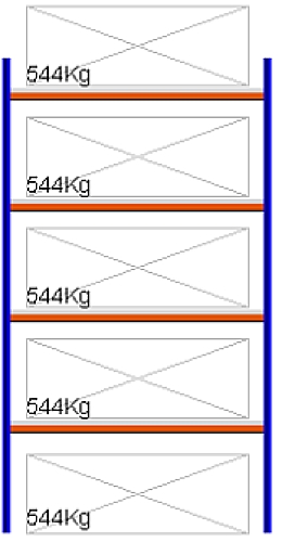 Bild von Weitspann-Grundregal, 3000x1605x800 mm HxLxT, Metallauflagen