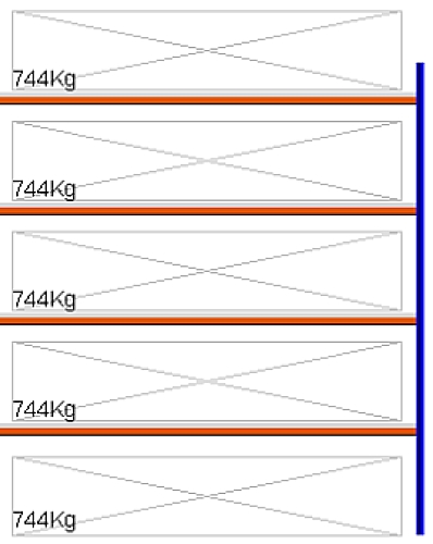 Bild von Weitspann-Anbauregal, 3000x2675x600 mm HxLxT, Metallauflagen