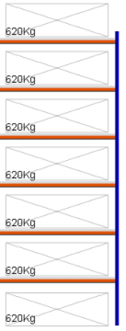 Bild von Weitspann-Anbauregal, 4000x1605x600 mm HxLxT, Holzfachebenen