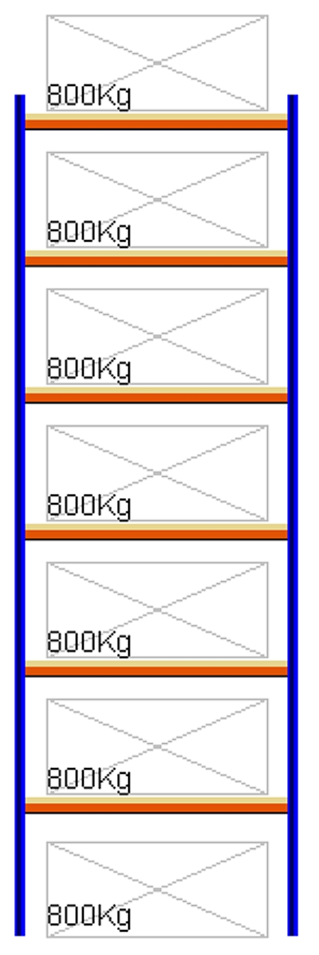 Bild von Weitspann-Grundregal, 4000x1250x800 mm HxLxT, Holzfachebenen