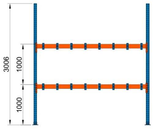 Bild von Profillager-Grundregal 3000x1825x1100 mm HxBxT ab Lager