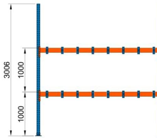 Bild von Profillager-Anbauregal 3000x1825x1100 mm HxBxT ab Lager