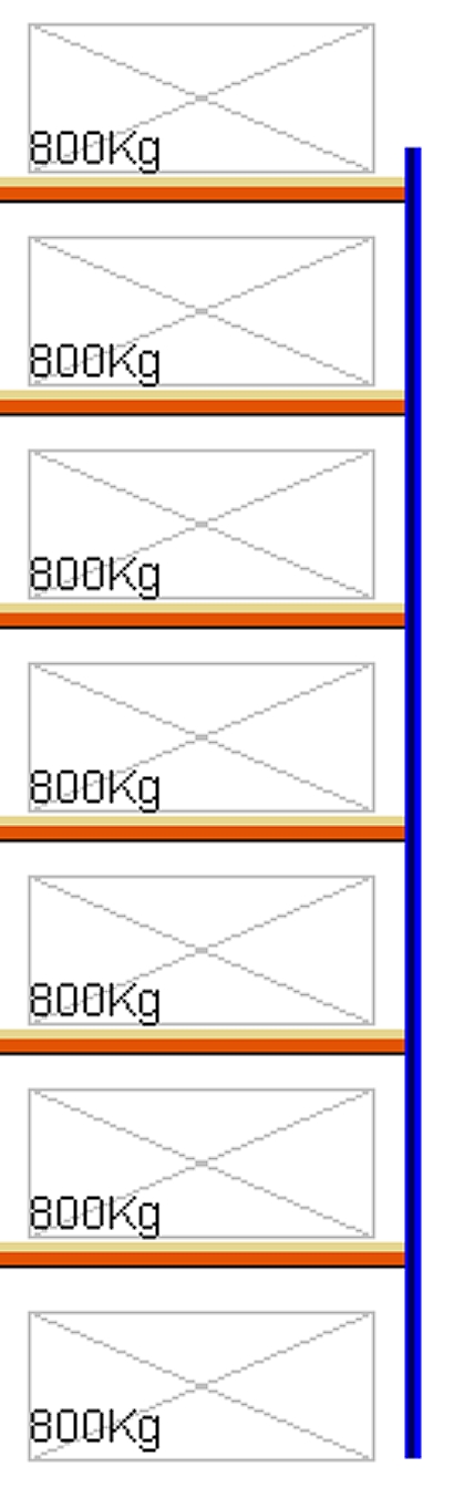 Bild von Weitspann-Anbauregal, 4000x1250x800 mm HxLxT, Holzfachebenen