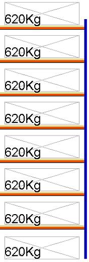 Bild von Weitspann-Anbauregal, 4500x1605x600 mm HxLxT, Holzfachebenen