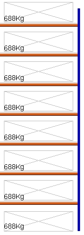 Bild von Weitspann-Anbauregal, 4500x1605x600 mm HxLxT, Holzfachebenen