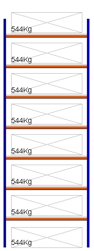 Bild von Weitspann-Grundregal, 4500x1605x800 mm HxLxT, Metallauflagen