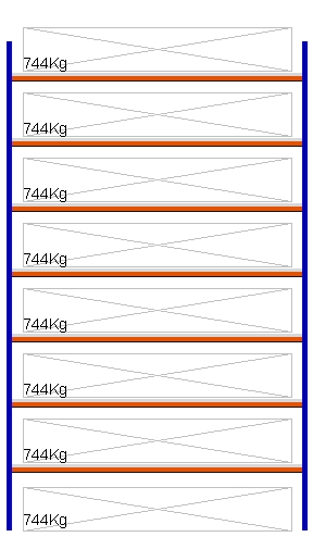 Bild von Weitspann-Grundregal, 4500x2675x800 mm HxLxT, Metallauflagen