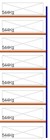 Bild von Weitspann-Anbauregal, 4500x1605x800 mm HxLxT, Metallauflagen