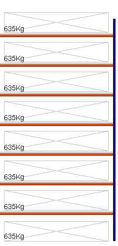 Bild von Weitspann-Anbauregal, 4500x2315x800 mm HxLxT, Metallauflagen