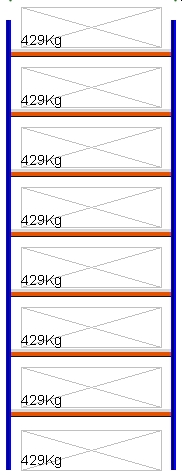 Bild von Weitspann-Grundregal, 4500x1605x1000 mm HxLxT, Metallauflagen