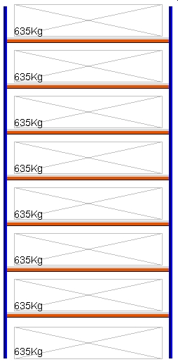 Bild von Weitspann-Grundregal, 5000x2315x600 mm HxLxT, Metallauflagen