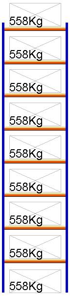 Bild von Weitspann-Grundregal, 5500x1250x1000 mm HxLxT, Holzfachebenen