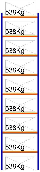 Bild von Weitspann-Grundregal, 5500x1250x600 mm HxLxT, Holzfachebenen