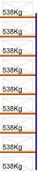 Bild von Weitspann-Anbauregal, 5500x1250x600 mm HxLxT, Holzfachebenen