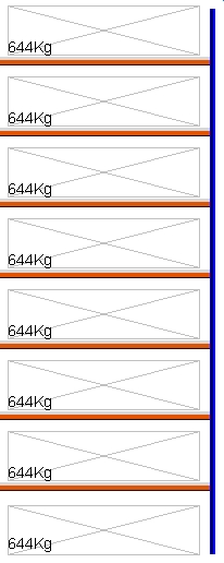 Bild von Weitspann-Anbauregal, 5000x1960x600 mm HxLxT, Metallauflagen