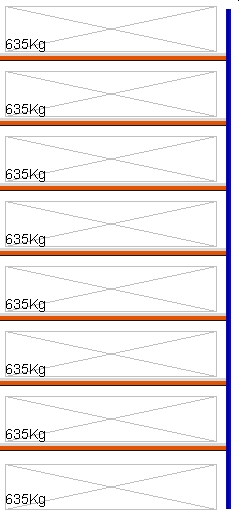 Bild von Weitspann-Anbauregal, 5000x2315x600 mm HxLxT, Metallauflagen