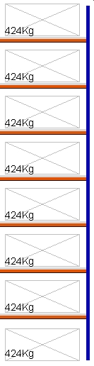 Bild von Weitspann-Anbauregal, 5000x1250x800 mm HxLxT, Metallauflagen