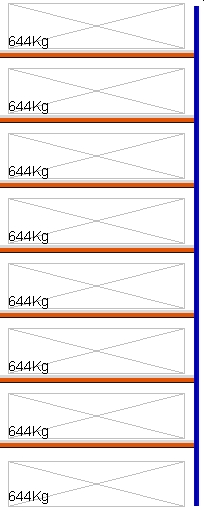 Bild von Weitspann-Anbauregal, 5000x1960x800 mm HxLxT, Metallauflagen