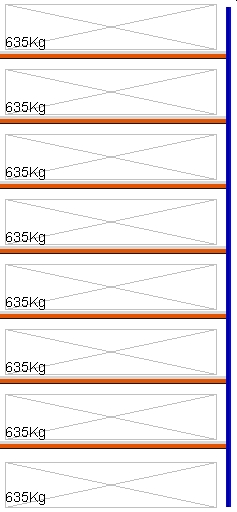 Bild von Weitspann-Anbauregal, 5000x2315x800 mm HxLxT, Metallauflagen