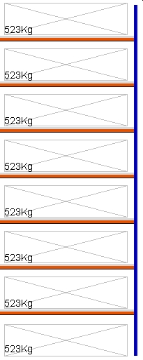 Bild von Weitspann-Anbauregal, 5000x1960x1000 mm HxLxT, Metallauflagen