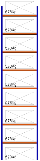 Bild von Weitspann-Grundregal, 5500x1250x600 mm HxLxT, Metallauflagen