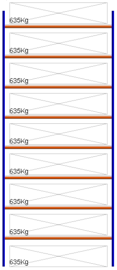 Bild von Weitspann-Grundregal, 5500x2315x600 mm HxLxT, Metallauflagen