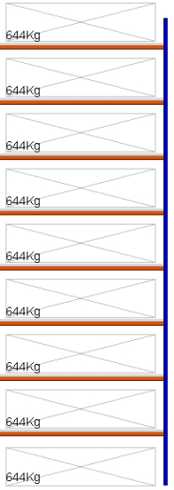 Bild von Weitspann-Anbauregal, 5500x1960x600 mm HxLxT, Metallauflagen