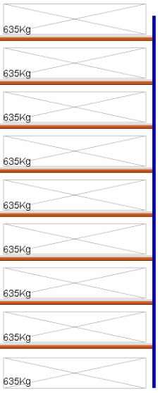 Bild von Weitspann-Anbauregal, 5500x2315x600 mm HxLxT, Metallauflagen