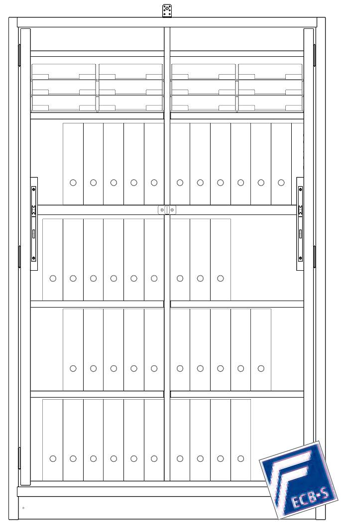 Bild von Aktenschrank PRIO 30, 1961x1236x454 mm HxBxT, 30 Min. feuersicher, Spezial 1