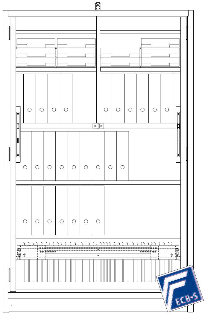 Bild von Aktenschrank PRIO 30, 1961x1236x454 mm HxBxT, 30 Min. feuersicher, Spezial 2