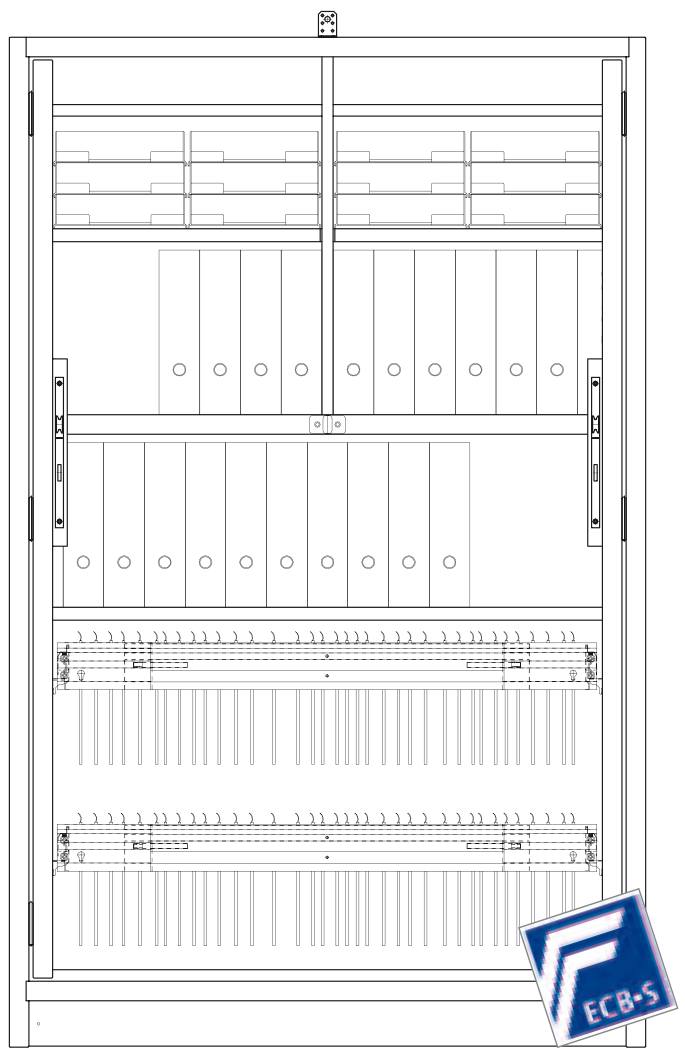 Bild von Aktenschrank PRIO 30, 1961x1236x454 mm HxBxT, 30 Min. feuersicher, Spezial 3