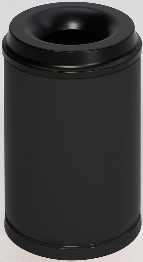 Bild von Papierkorb 15 Liter, RAL 9005 schwarz, selbstlöschend
