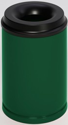 Bild von Papierkorb 15 Liter, RAL 6001 grün, selbstlöschend