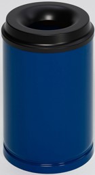 Bild von Papierkorb 15 Liter, RAL 5010 enzianblau, selbstlöschend