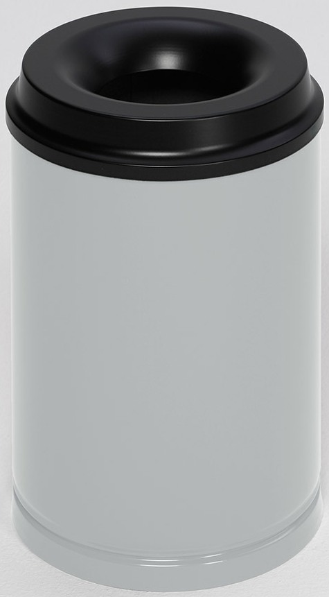 Bild von Papierkorb 15 Liter, RAL 7035 lichtgrau, selbstlöschend