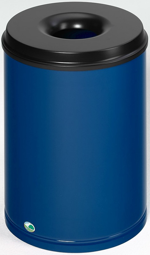 Bild von Papierkorb 50 Liter, RAL 5010 enzianblau, selbstlöschend