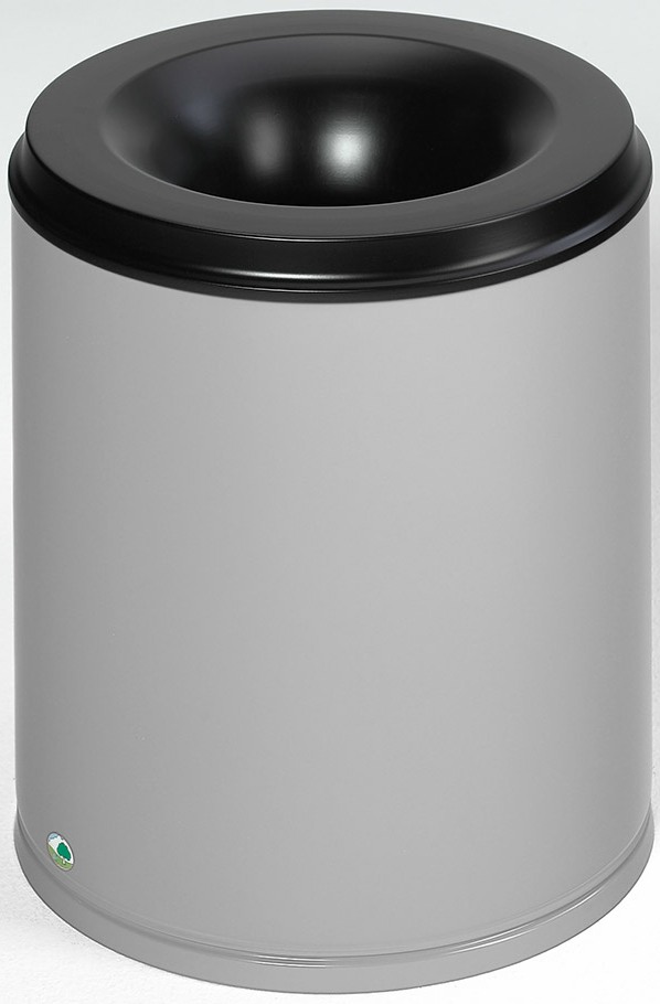 Bild von Papierkorb 80 Liter, silber, selbstlöschend