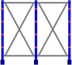 Bild von Kragarmregal zweiseitig, 2 Felder, Höhe 2000 mm, Armtiefe 2x400-700 mm