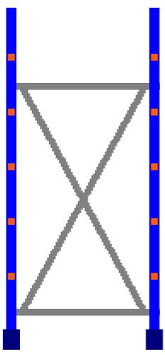 Bild von Kragarmregal doppelseitig, 1 Feld, Höhe 2500 mm, Armtiefe 2x400-700 mm