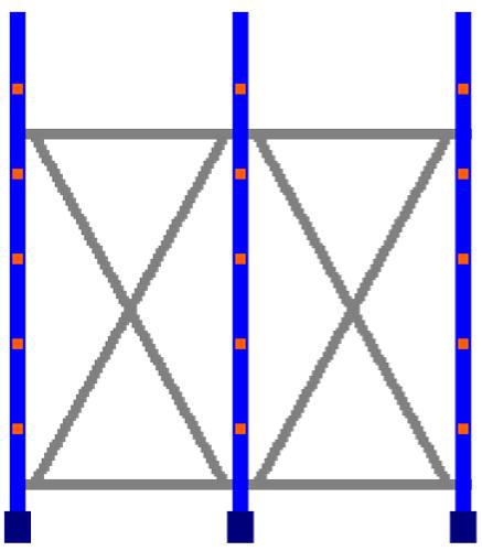 Bild von Kragarmregal doppelseitig, 2 Felder, Höhe 2500 mm, Armtiefe 2x400-700 mm