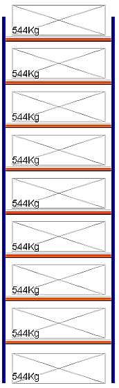 Bild von Weitspann-Grundregal, 5500x1605x800 mm HxLxT, Metallauflagen