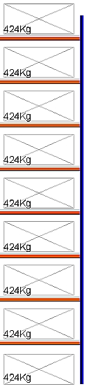 Bild von Weitspann-Anbauregal, 5500x1250x800 mm HxLxT, Metallauflagen