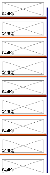 Bild von Weitspann-Anbauregal, 5500x1605x800 mm HxLxT, Metallauflagen