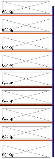 Bild von Weitspann-Anbauregal, 5500x1960x800 mm HxLxT, Metallauflagen